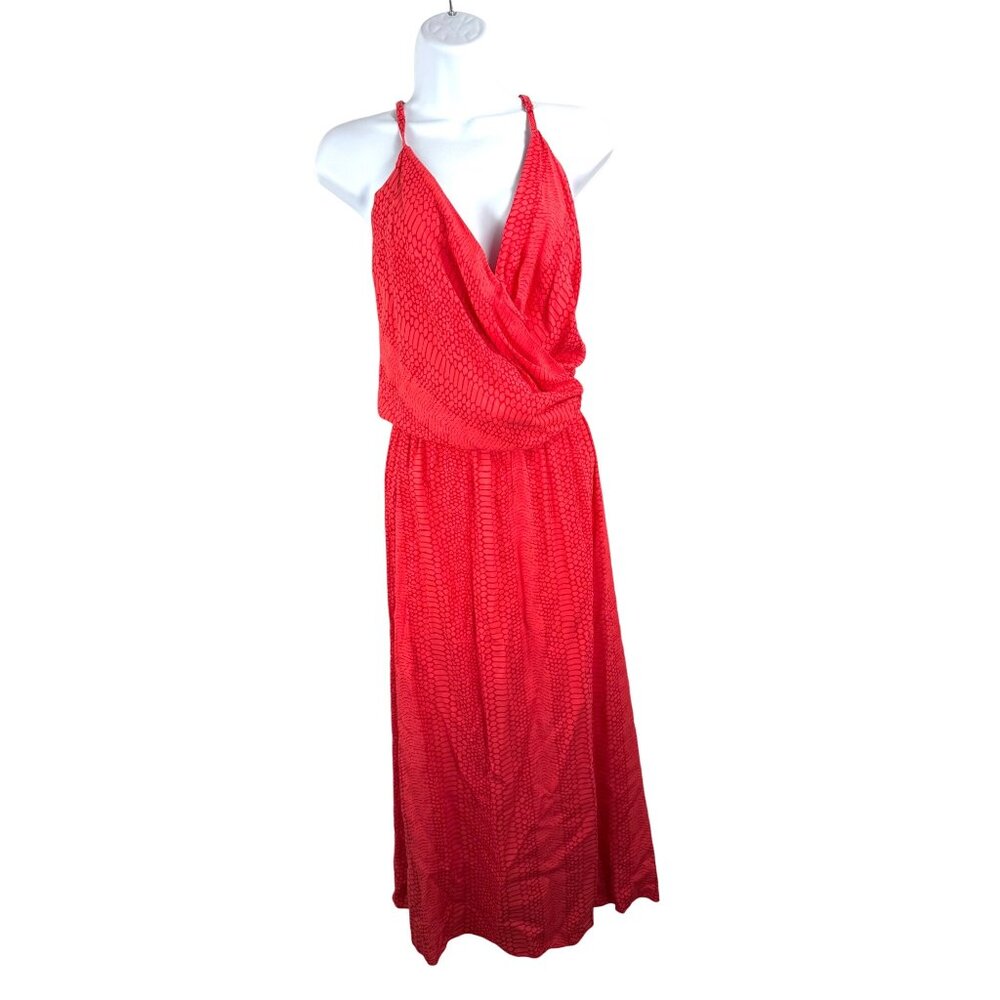 Khush‎ Acey Dress beach boho snake skin flowy red 90s Y2K sz L
